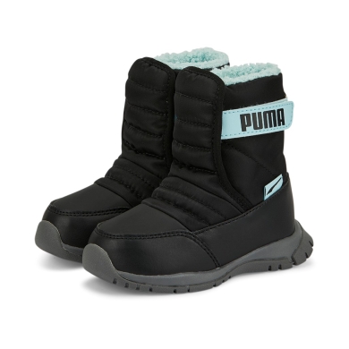 Puma Winter Boots Nieve (water-repellent/lined) black/light blue Toddlers